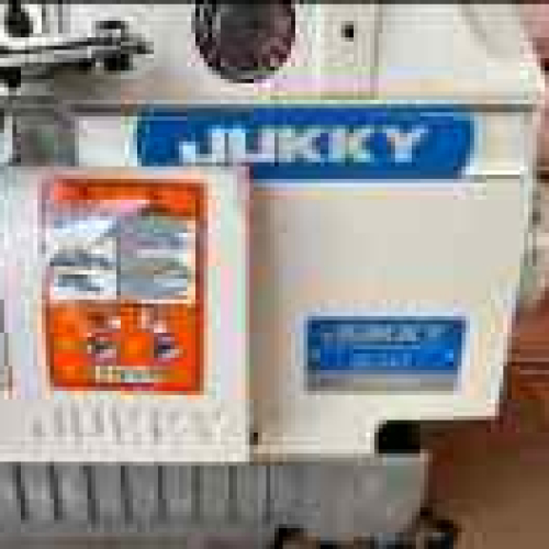 New Jukky overlock machine complete with new table, motor and stand. 4 thread and 5 thread available